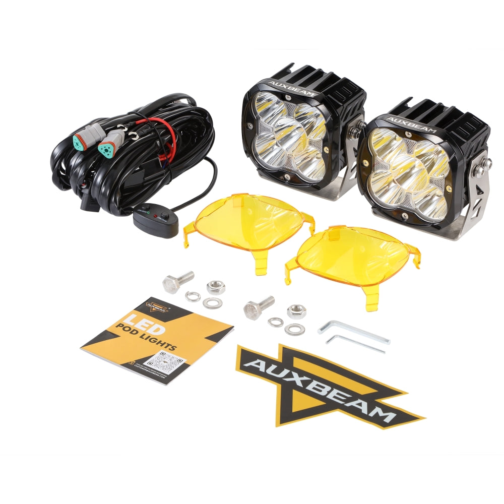 XP-ULTRA Series 4.5 Inch Spot Beam LED Pod Lights Off Road Lights with Amber DRL