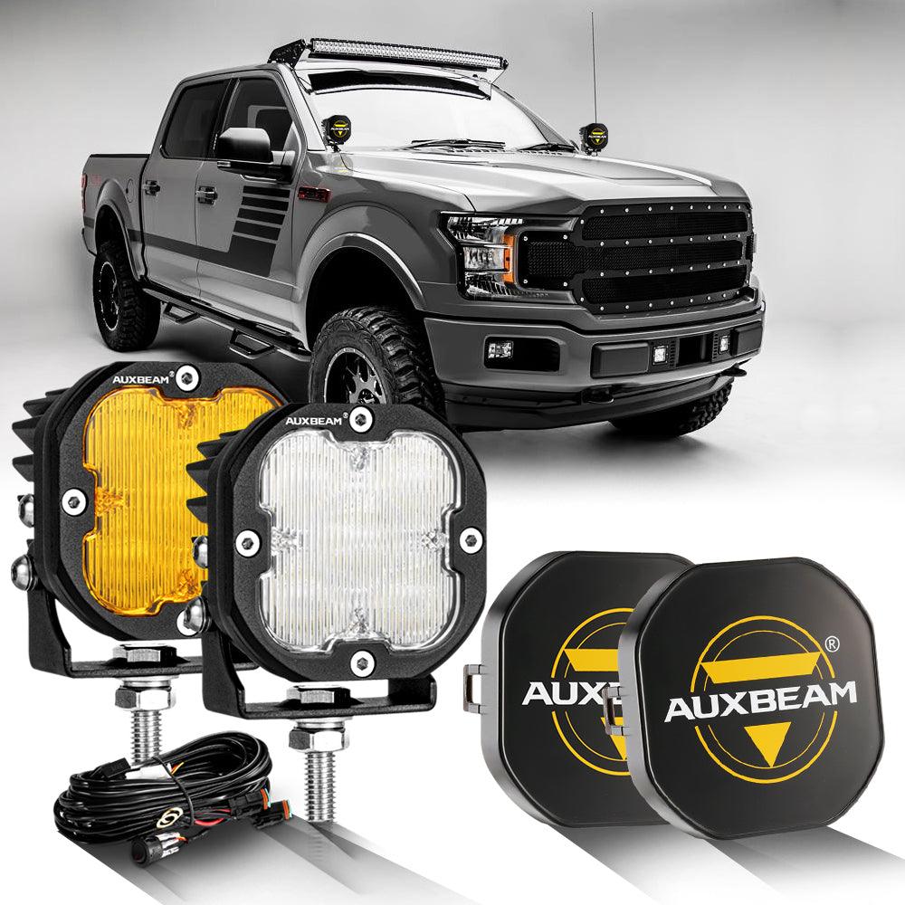 3 Inch 80W 9600LM LED Pods Lights White&Amber for FORD