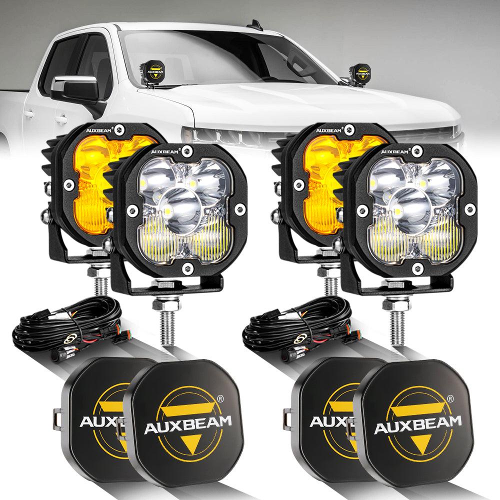 3 Inch 80W 9600LM LED Pods Lights White&Amber for CHEVROLET
