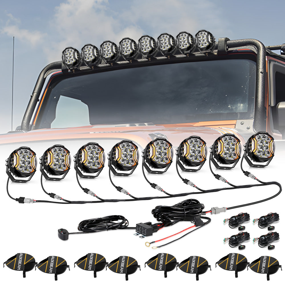 V-ULTRA Series | 5 Inch 172W LED Side Shooter White Pod Lights with Amber DRL