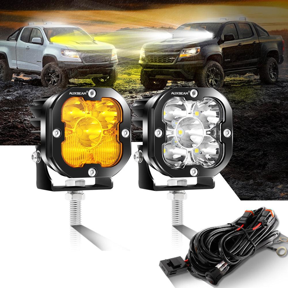 Auxbeam XP-ULTRA Series 3 Inch 80W 9600LM LED Pods Lights White&Amber Lake and Trail Accessories Auxbeam XP-ULTRA Series 3 Inch 80W 9600LM LED Pods Lights White&Amber Lake and Trail Accessories