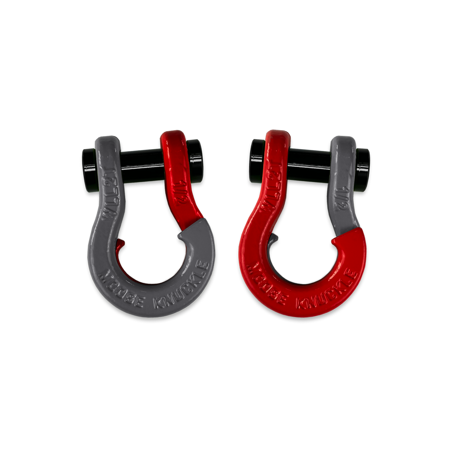 Jowl 1/2 inch SxS Split Shackle in Gun Gray and Flame Red Combo