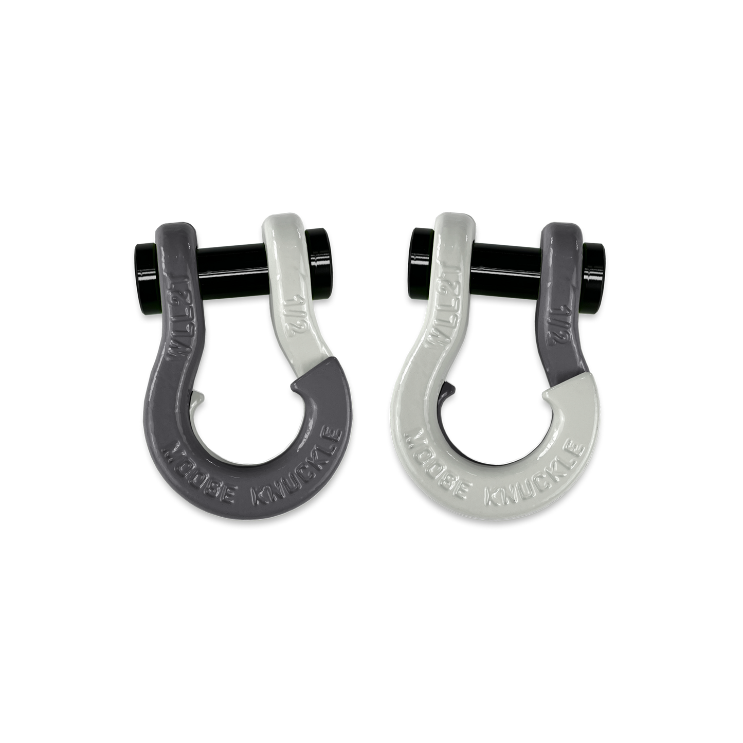 Jowl 1/2 inch SxS Split Shackle in Gun Gray and Pure White Combo