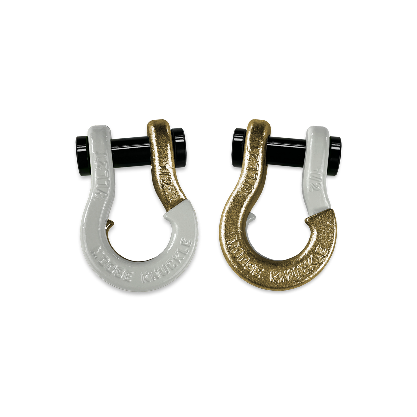 Jowl 1/2 inch SxS Split Shackle in Pure White and Brass Knuckle Combo