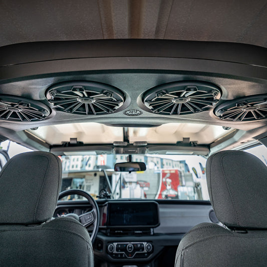 MBQJ-48CRGB24+ Jeep® Wrangler (JL) / Gladiator (JT) 2024-Current Tuned Rear Soundbar with 8 Inch Coaxial Speakers, Enclosure, and Addressable RGB LED Lighting