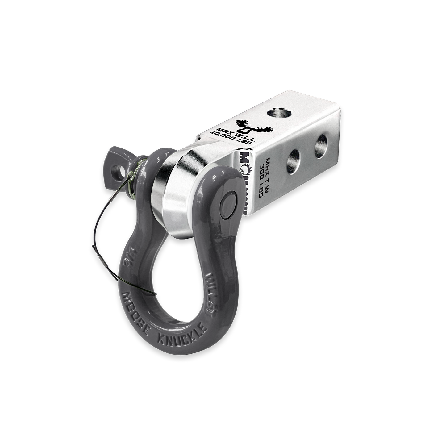 B'oh 3/4 Pin Shackle & 2.0 Receiver (Atomic Silver and Gun Gray Combo)