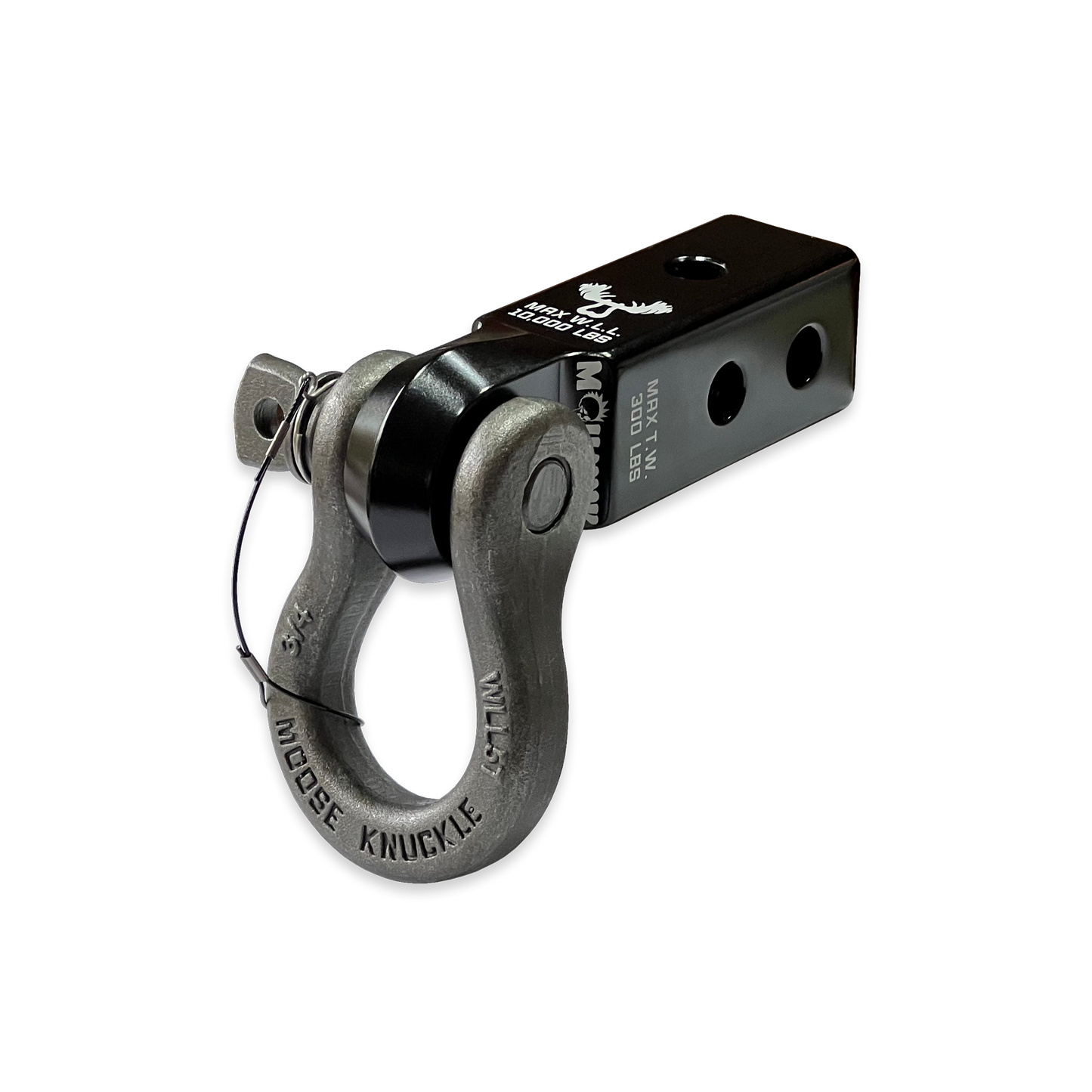 B'oh 3/4 Pin Shackle & 2.0 Receiver (Black and Raw Dog Combo)