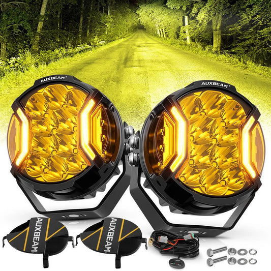 Auxbeam V-ULTRA Series | 5 Inch 172W LED Side Shooter Amber Pod Lights with Amber DRL