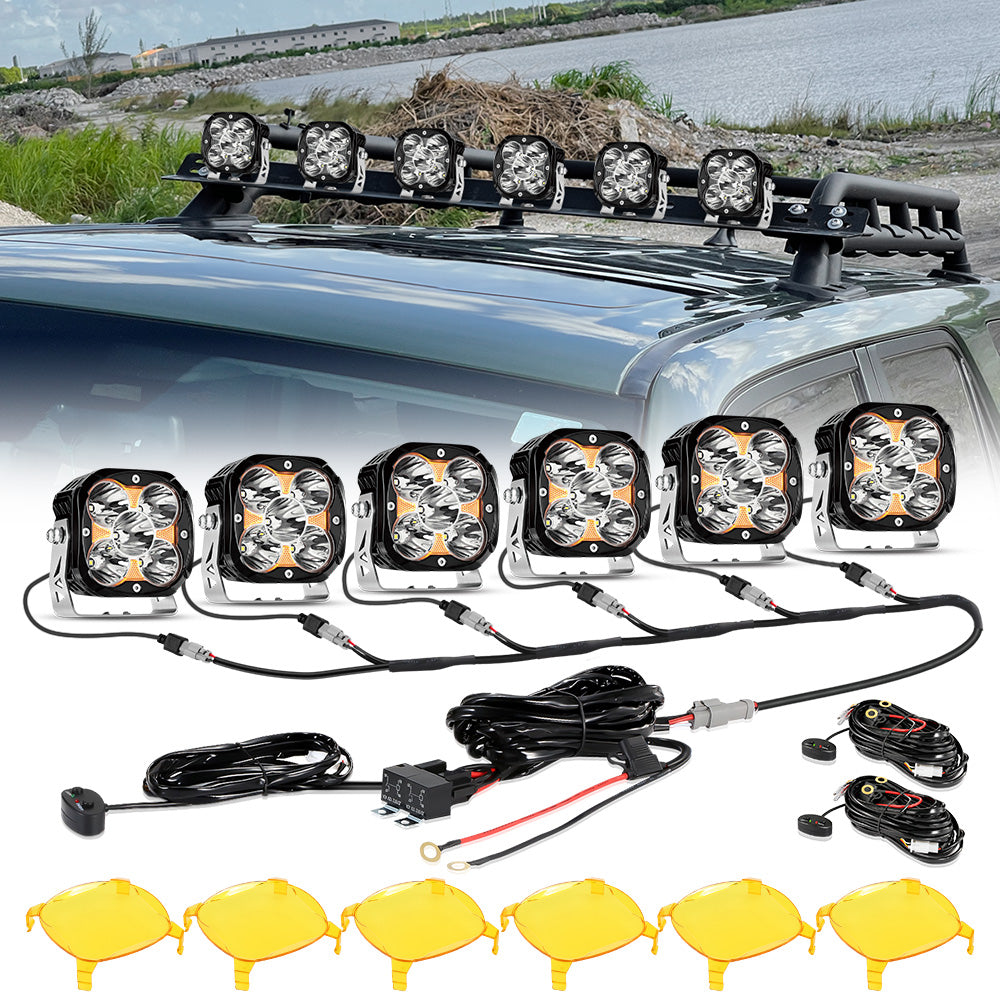 XP-ULTRA Series 4.5 Inch LED Pod Lights Off Road Lights with Amber DRL