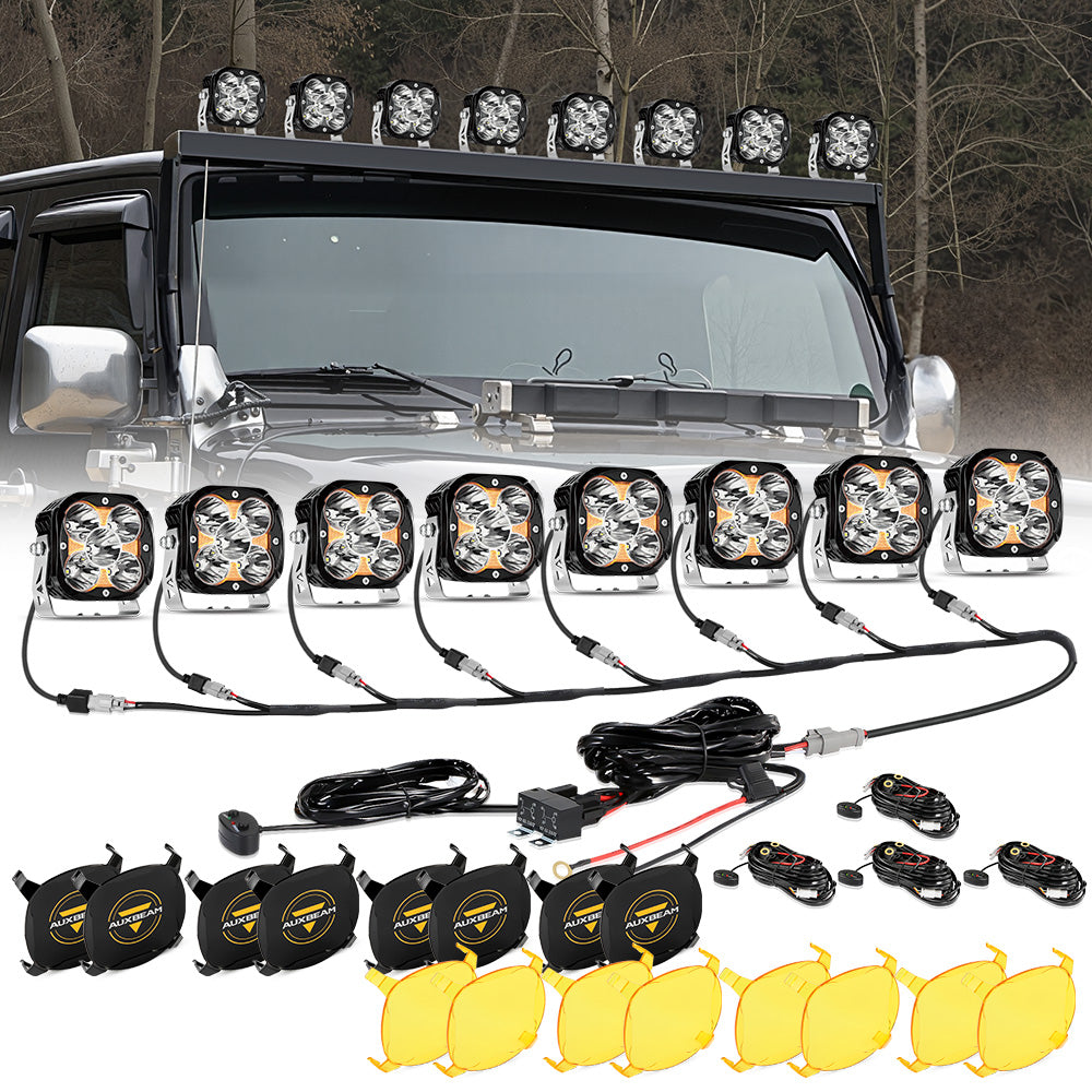 XP-ULTRA Series 4.5 Inch Spot Beam LED Pod Lights Off Road Lights with Amber DRL