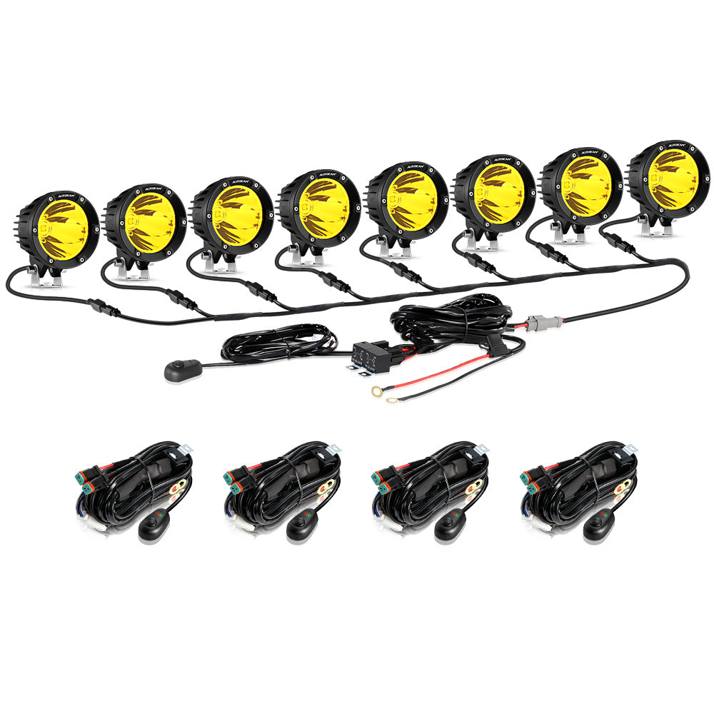 C4 Series | 4 Inch 100W Spot Round LED Pods Amber LED Driving Lights
