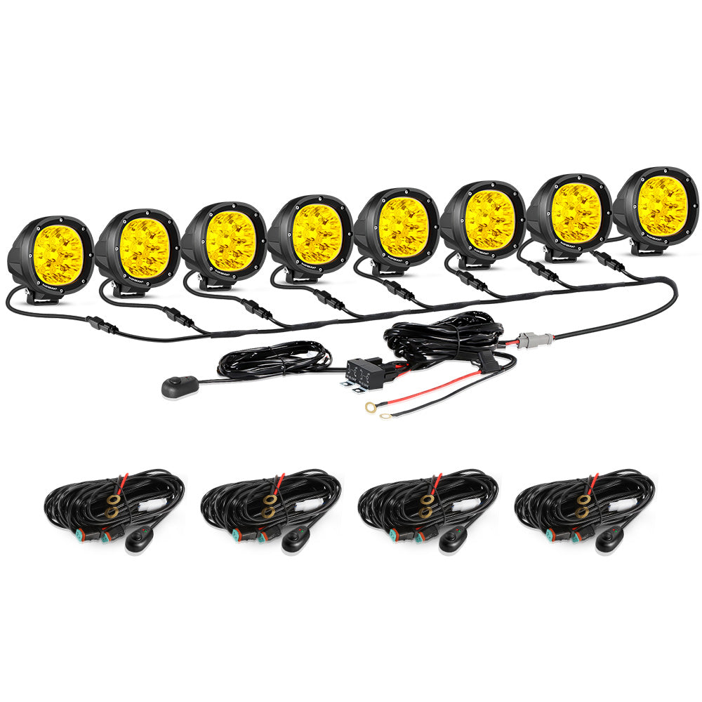 P4 Series | 4 Inch 90W Round LED Driving Lights Spot Amber Pod Lights
