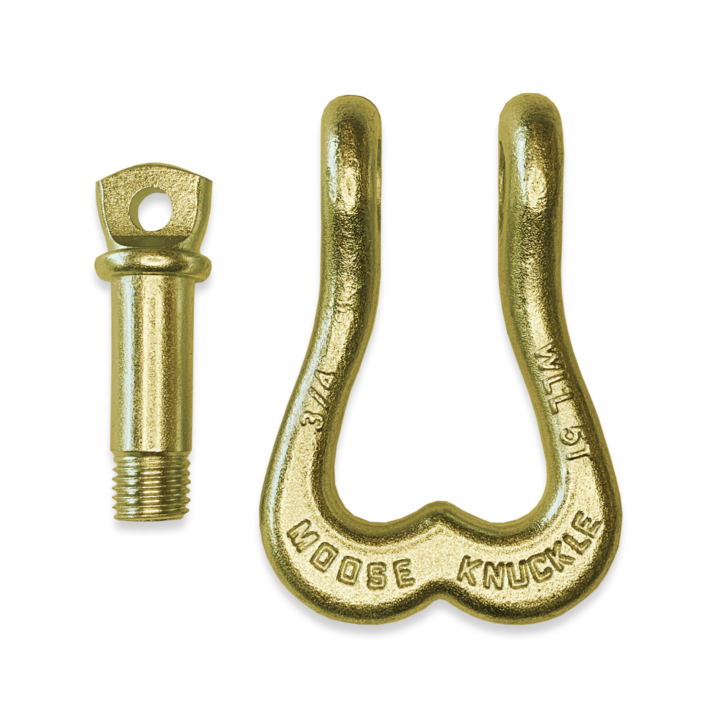 Moose Knuckle XL Brass Knuckle Heavy Duty Extra Strong Patent Pending 3/4" Shackle for Off-Road Vehicle Recovery to Replace Bull Balls