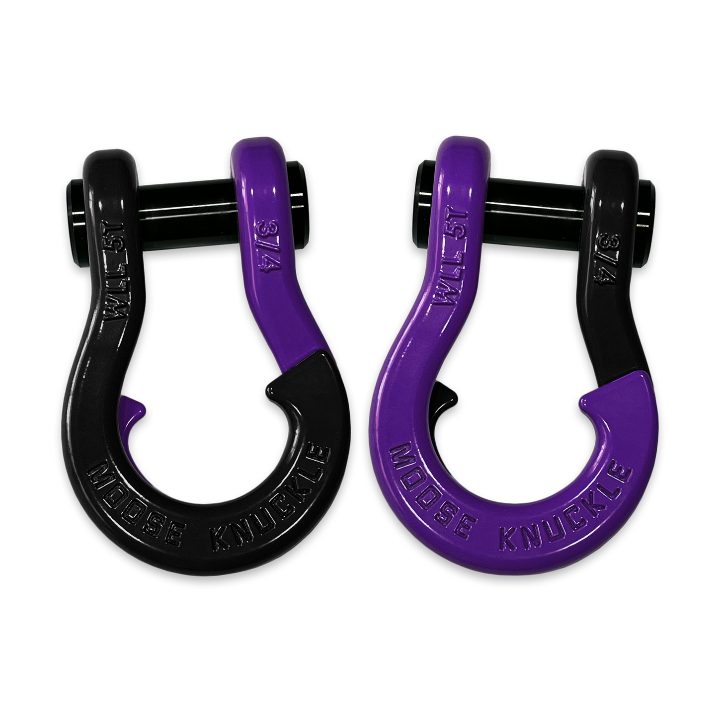 Moose Knuckle's Jowl Recovery Split Shackle 3/4 in Black Hole and Grape Escape Combo