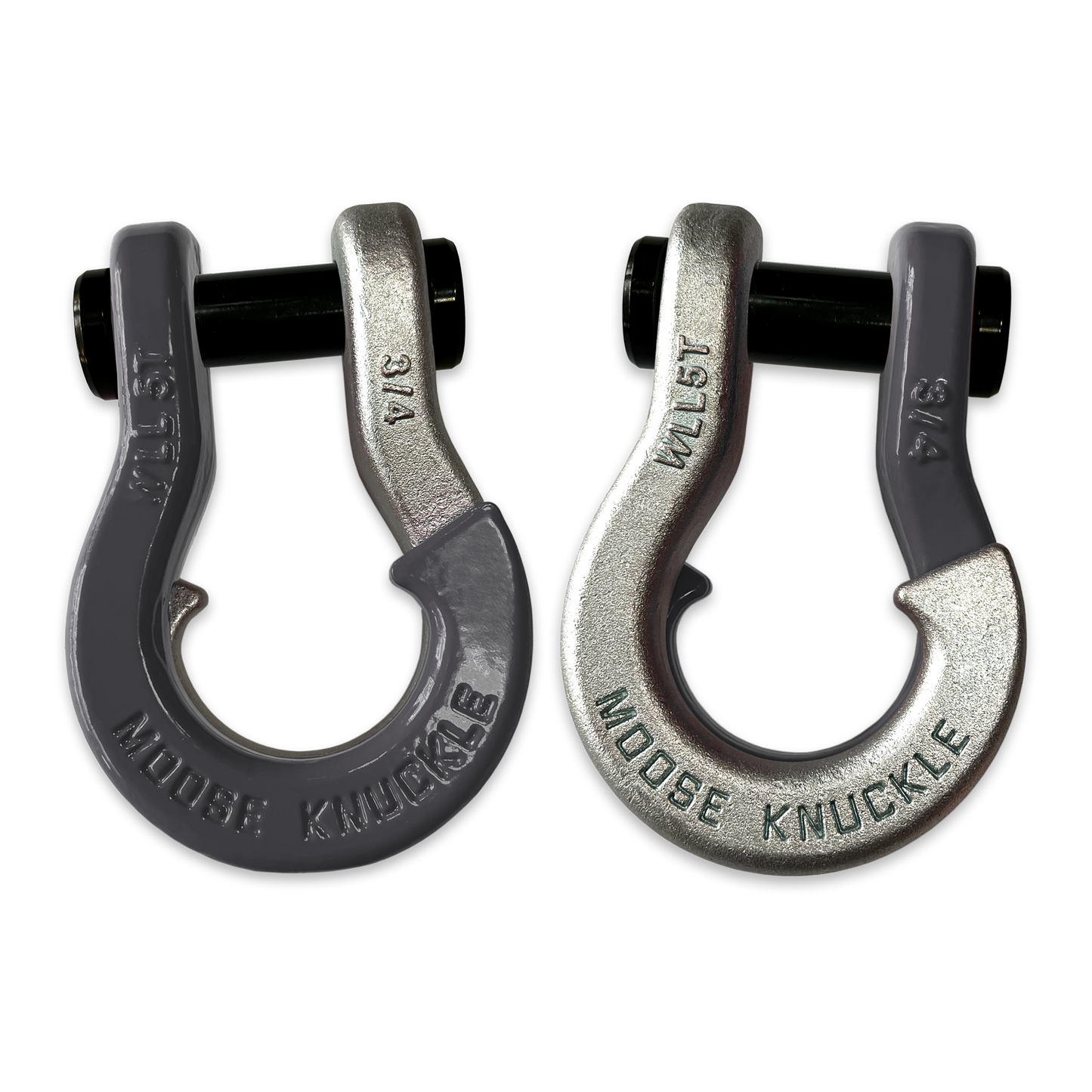 Moose Knuckle's Jowl Recovery Split Shackle 3/4 in Gun Gray and Nice Gal Combo