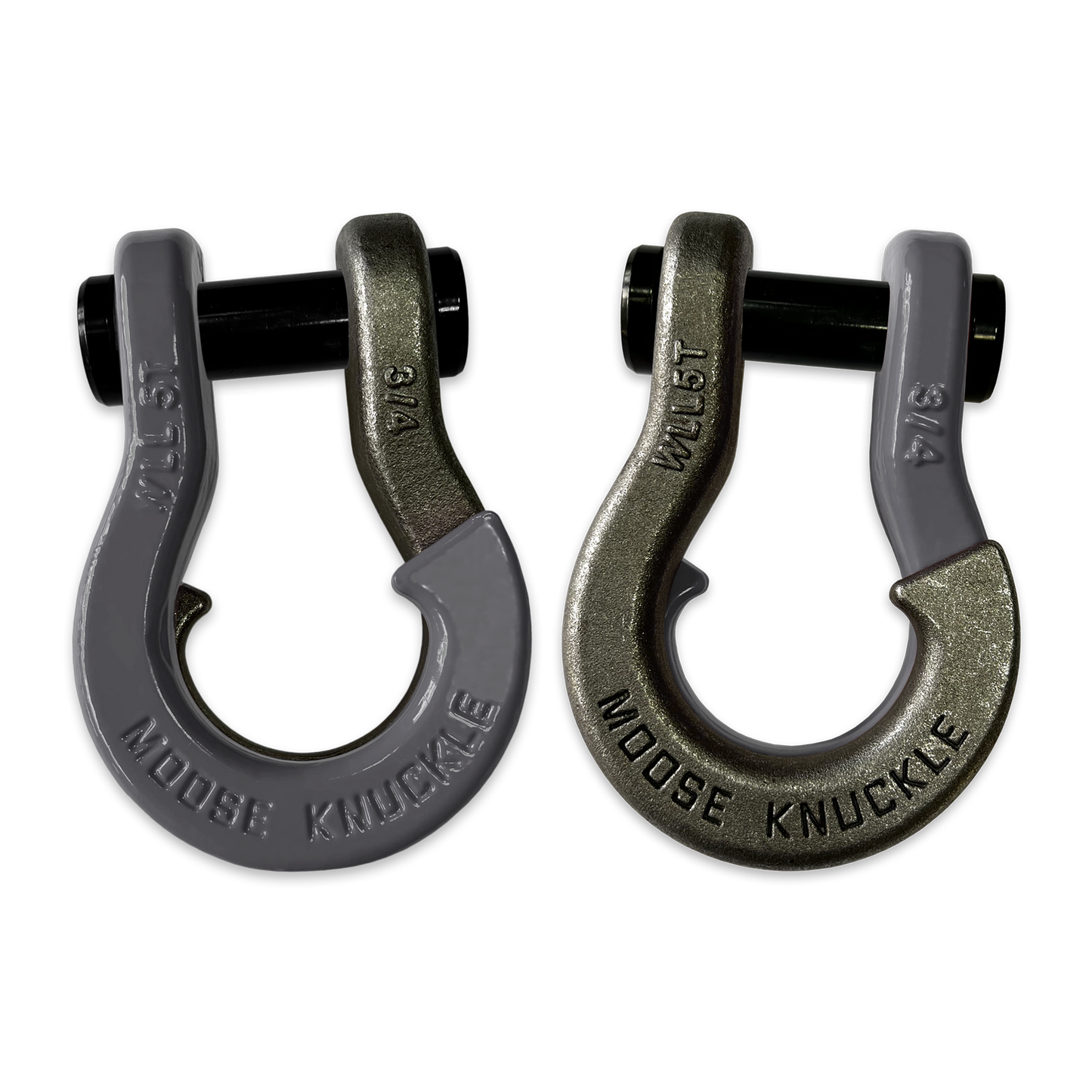Moose Knuckle's Jowl Recovery Split Shackle 3/4 in Gun Gray and Raw Dog Combo