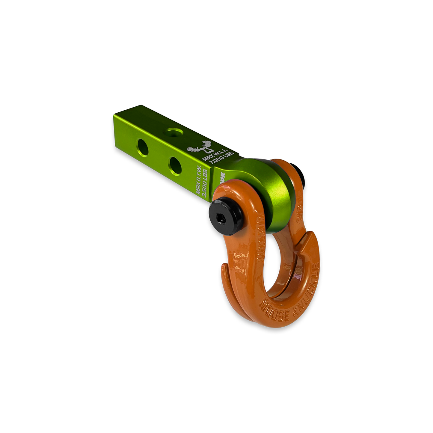 Jowl 5/8 Split Shackle & 1.25 Receiver (Bean Green and Obscene Orange)
