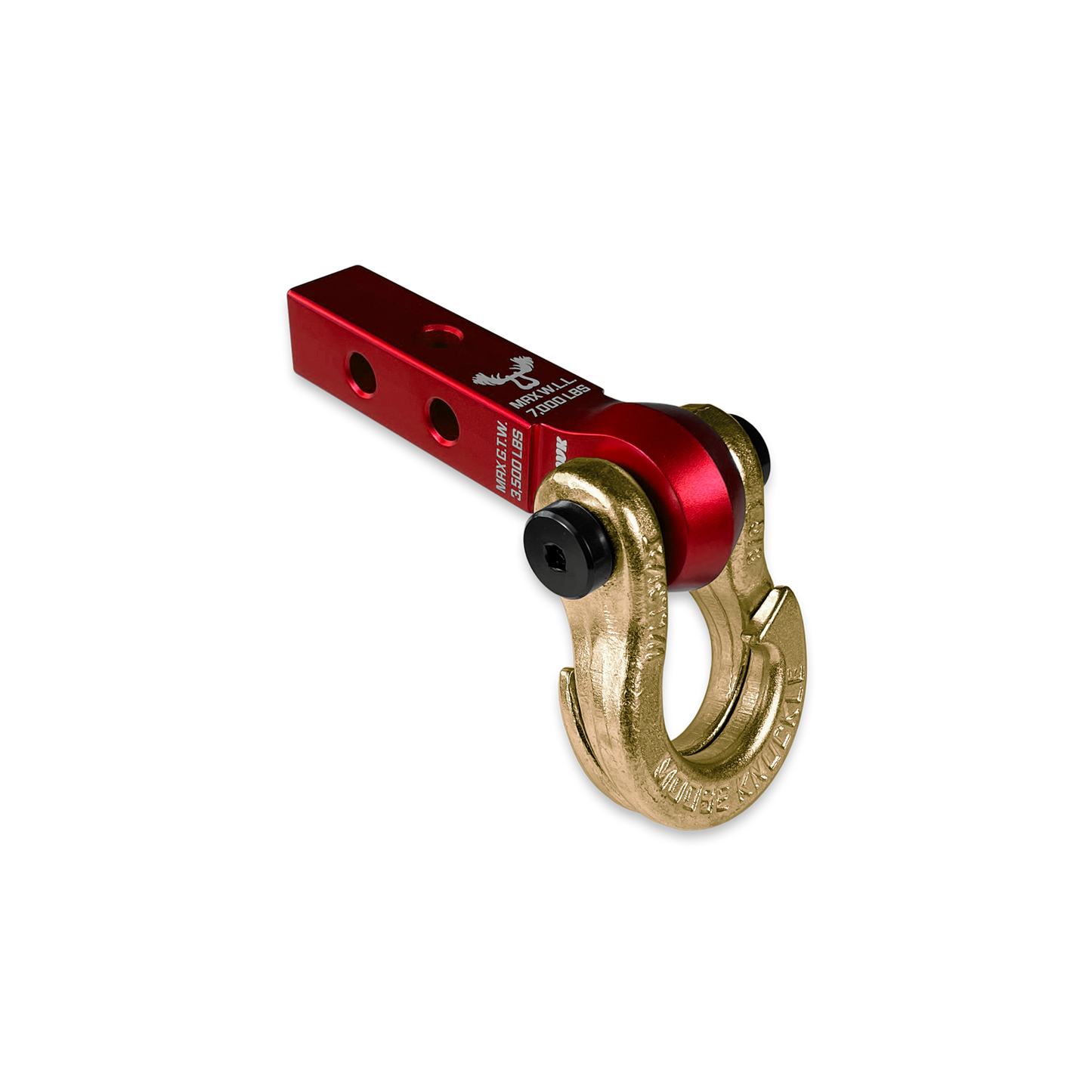 Jowl 5/8 Split Shackle & 1.25 Receiver (Red Rum and Brass Knuckle) Right