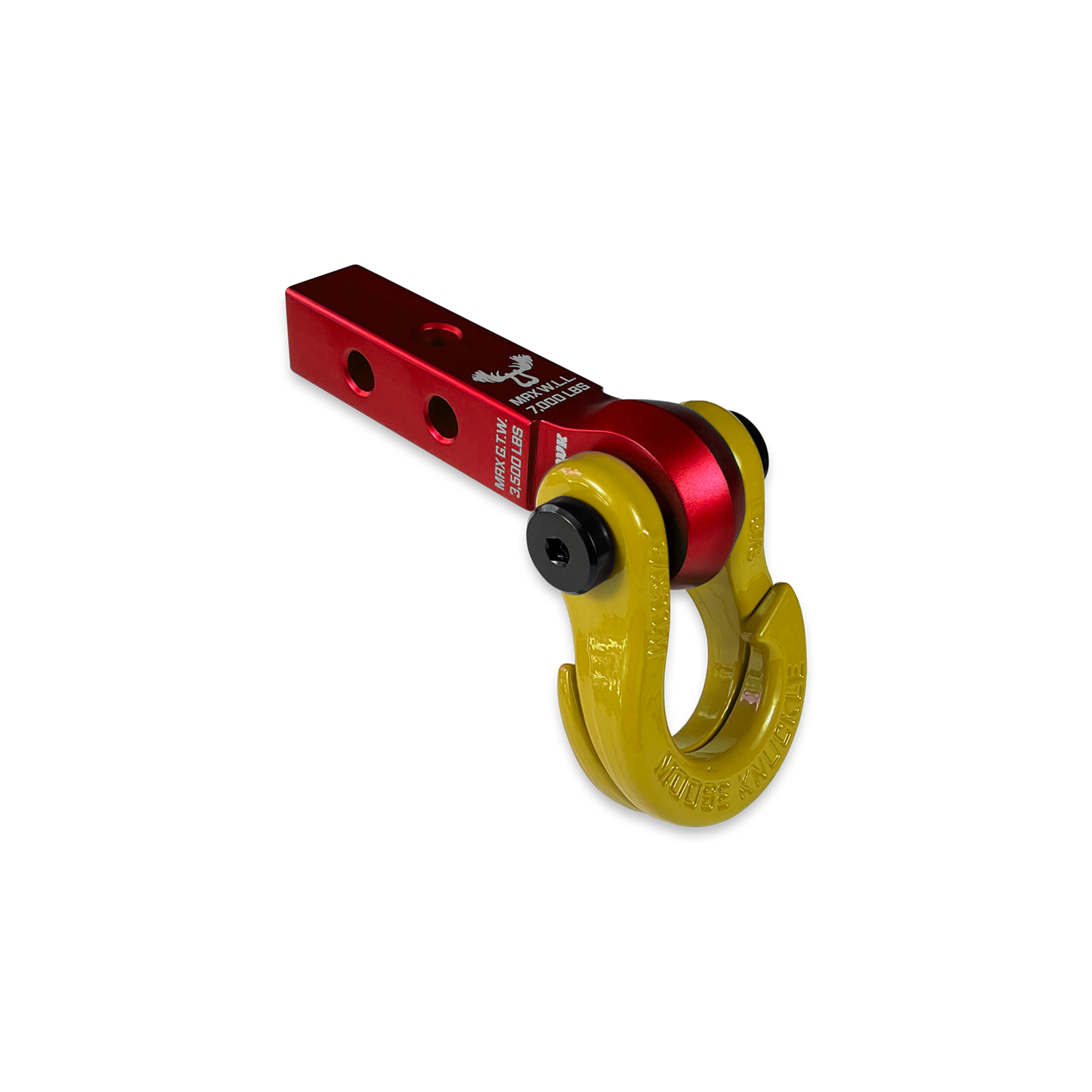 Jowl 5/8 Split Shackle & 1.25 Receiver (Red Rum and Detonator Yellow) Right