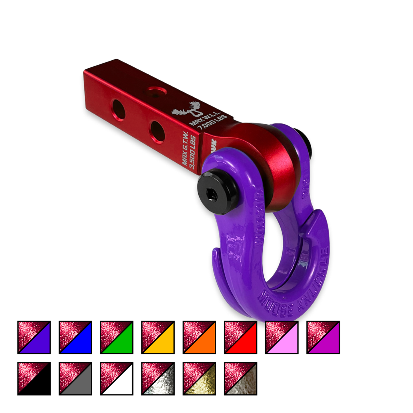 Jowl 5/8 Split Shackle & 1.25 Receiver (Red Rum and Grape Escape)