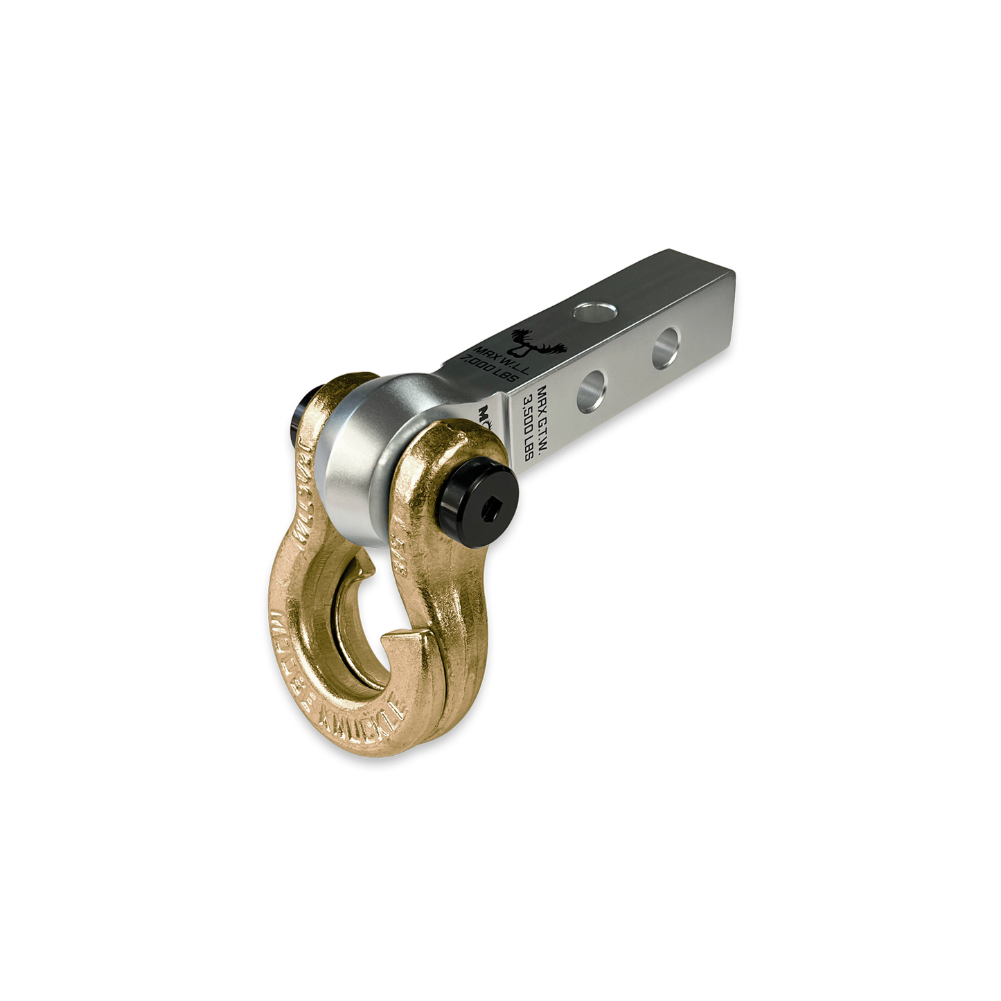 Jowl 5/8 Split Shackle & 1.25 Receiver (Atomic Silver and Brass Knuckle)