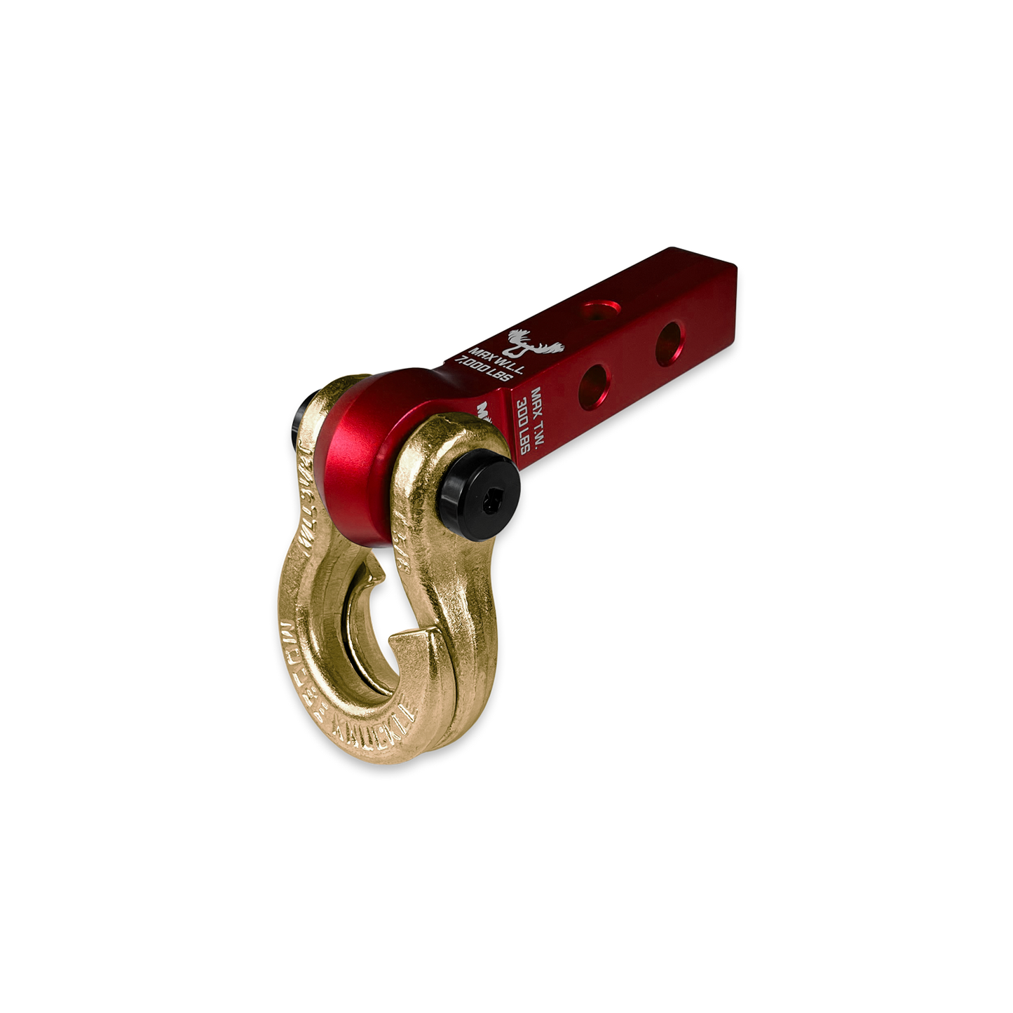 Jowl 5/8 Split Shackle & 1.25 Receiver (Red Rum and Brass Knuckle) Right