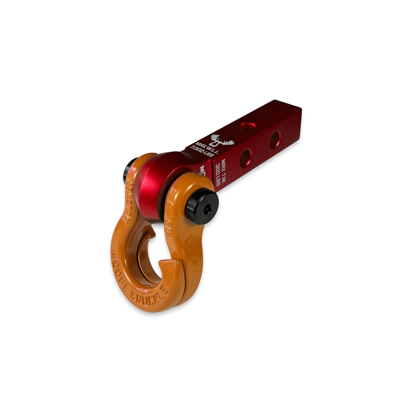 Jowl 5/8 Split Shackle & 1.25 Receiver (Red Rum and Obscene Orange) Right