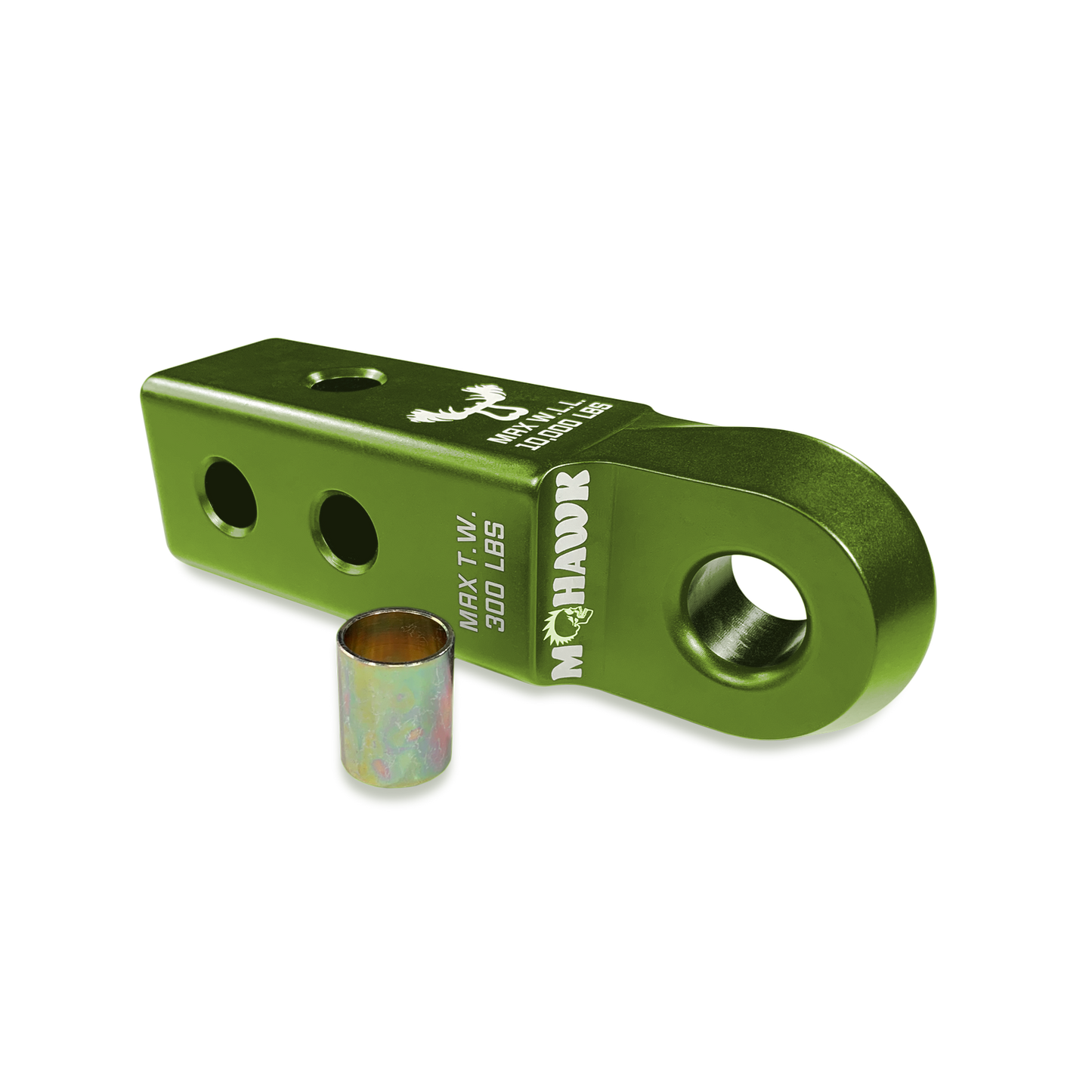 Bean Green Moose Knuckle Offroad Mohawk 2.0 Bow Strongest Shackle Receiver for Soft Shackles, 3/4" Shackles and Closed Loop Vehicle Recovery Class I/II Hitch Ball