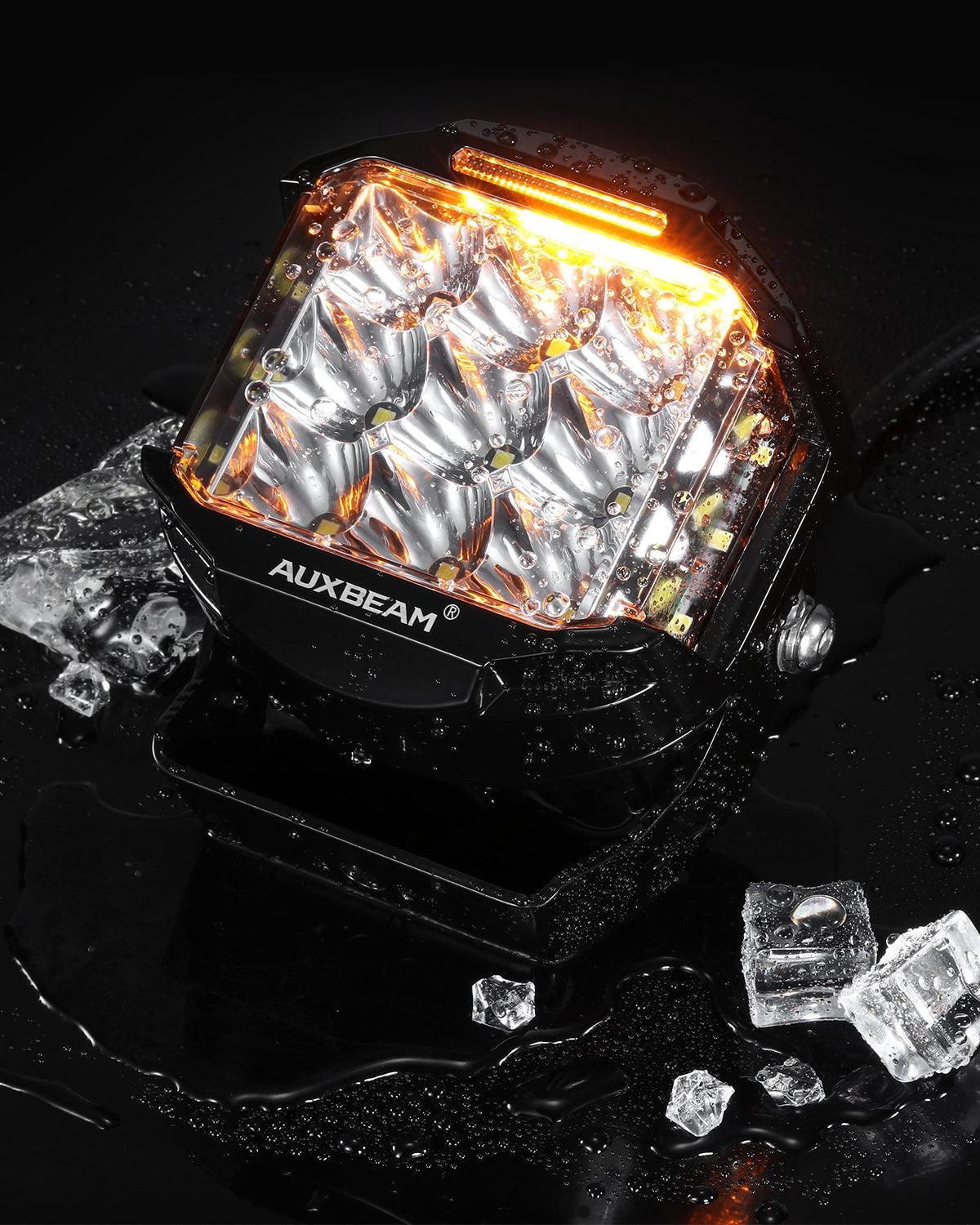 V-MAX Series | 5 Inch 168W 16440LM Combo Beam Side Shooter LED Round Pod Lights with Amber DRL