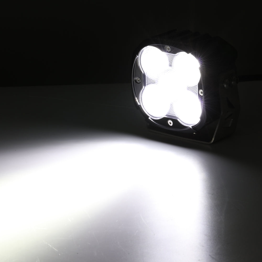 XP-ULTRA Series 4.5 Inch Flood Beam LED Pod Lights Off Road Lights with Amber DRL