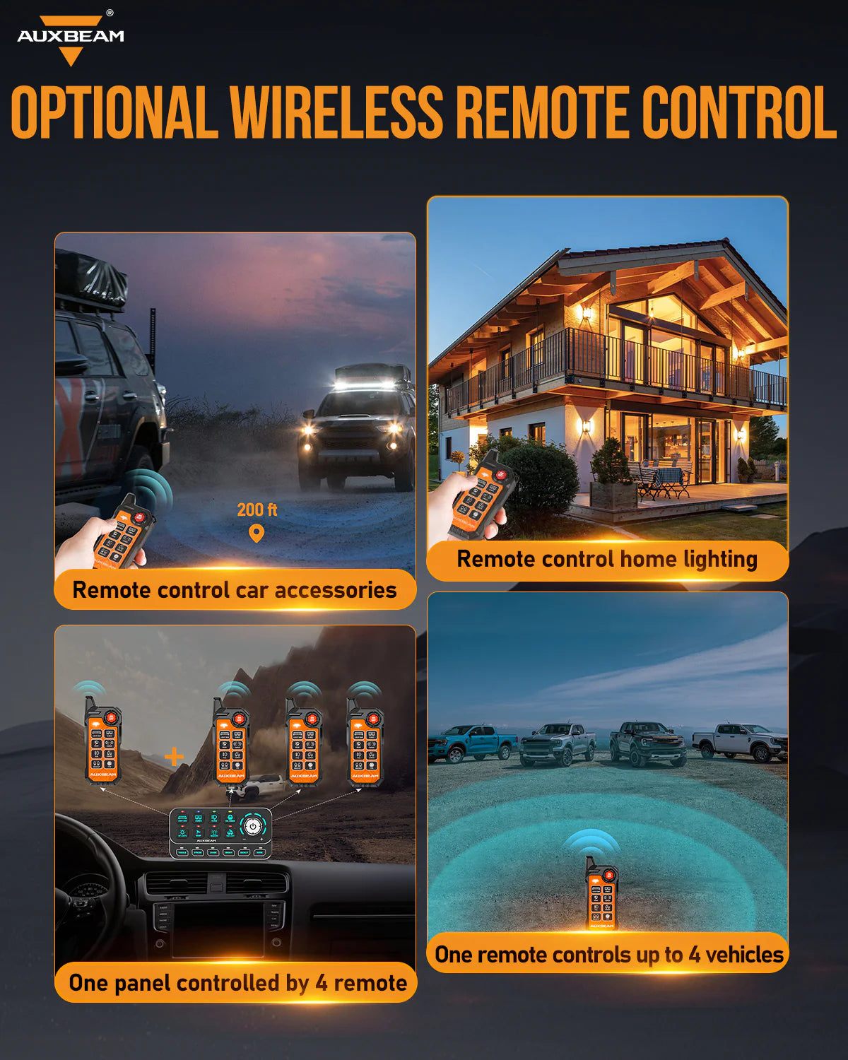 KS-80 Knob RGB Switch Panel MAX 120A ,Light Dimming, Dynamic Chase, Four External Triggers, 4 Modes