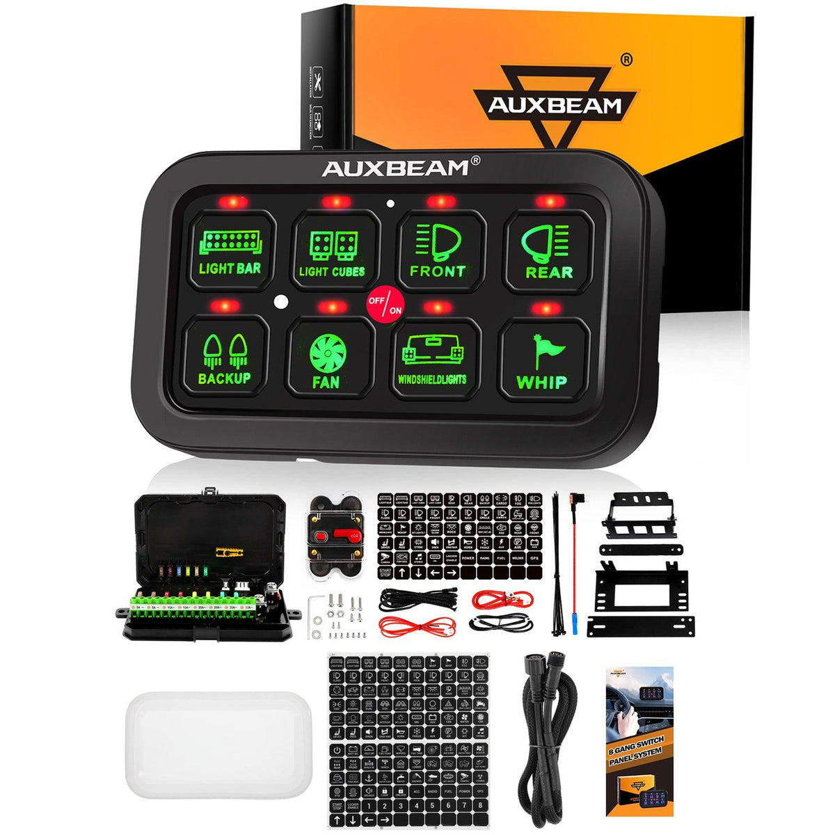 Auxbeam 6 Gang/8 Gang Switch Panel | Off Road Light Controller for 