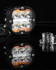 Auxbeam XP-ULTRA Series 3 Inch 84W LED Combo Pod Light Off Road Lights with White DRL&Amber Turn Signal Light