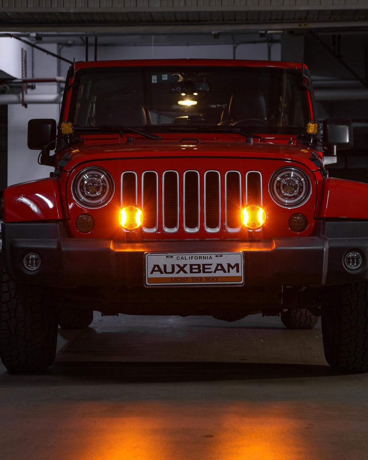 V-ULTRA Series | 5 Inch 172W LED Side Shooter Amber Pod Lights with Amber DRL