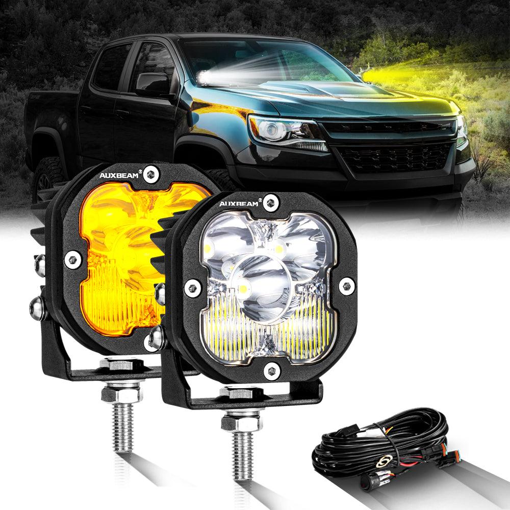 3 Inch 80W 9600LM LED Pods Lights White&Amber for CHEVROLET
