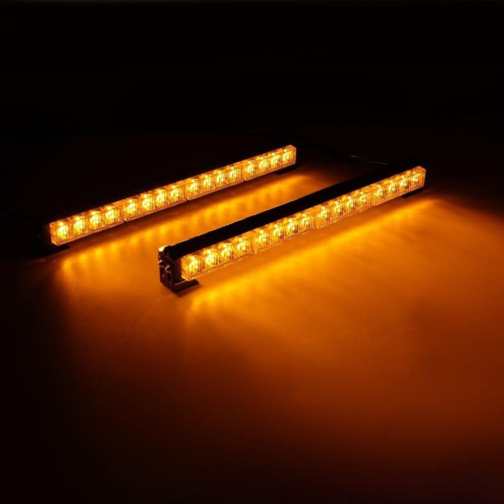 17" Dual LED Directional Emergency Traffic Advisor Light Bars 20 Flashing Patterns with Suction Cup Mount for Vehicles Trucks SUV ATV Car