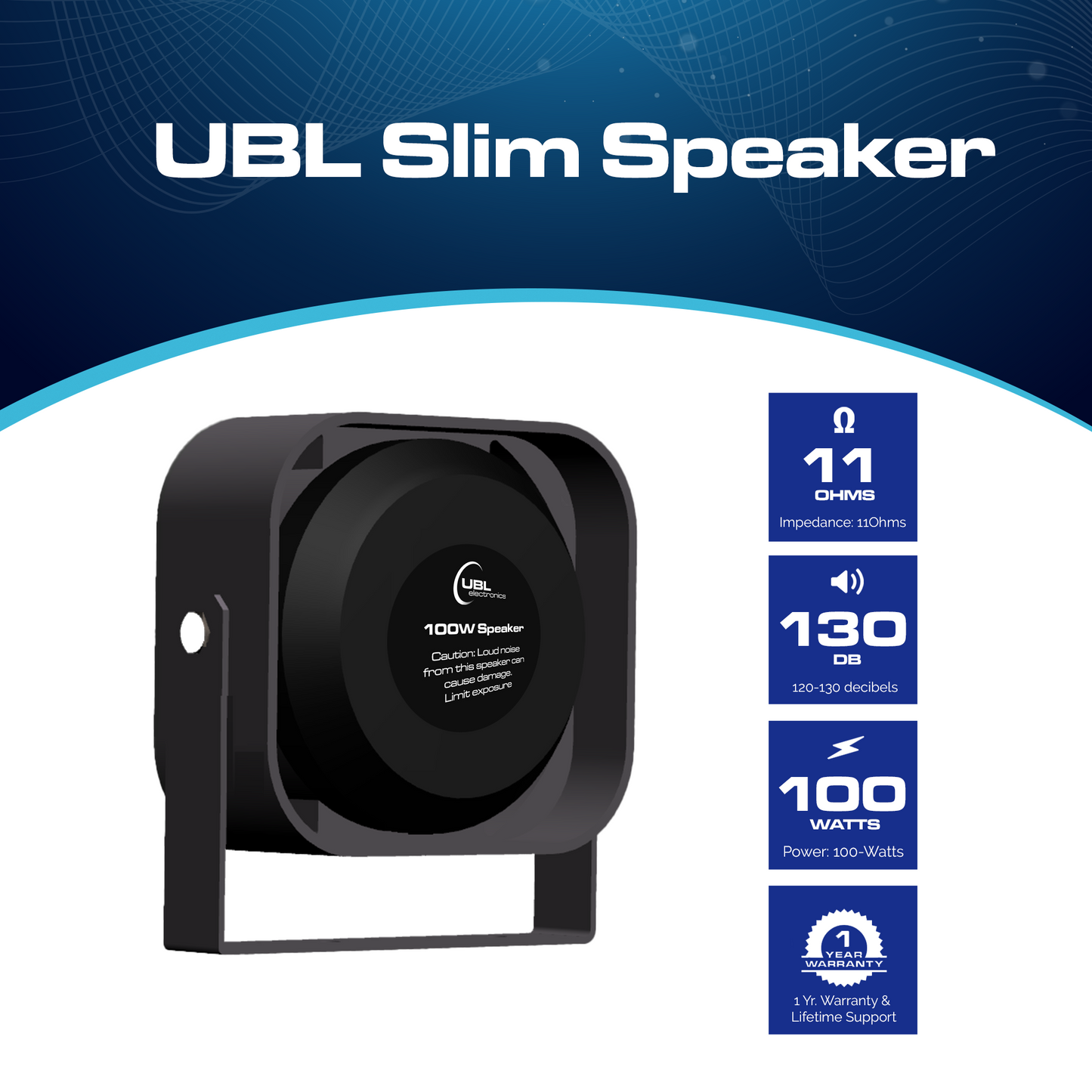 UBL 100W Slim Siren Speaker