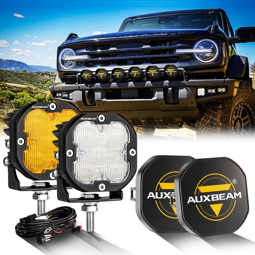 XP-ULTRA Series 3 Inch 80W Flood Beam LED Pods Amber&White Offroad Lights