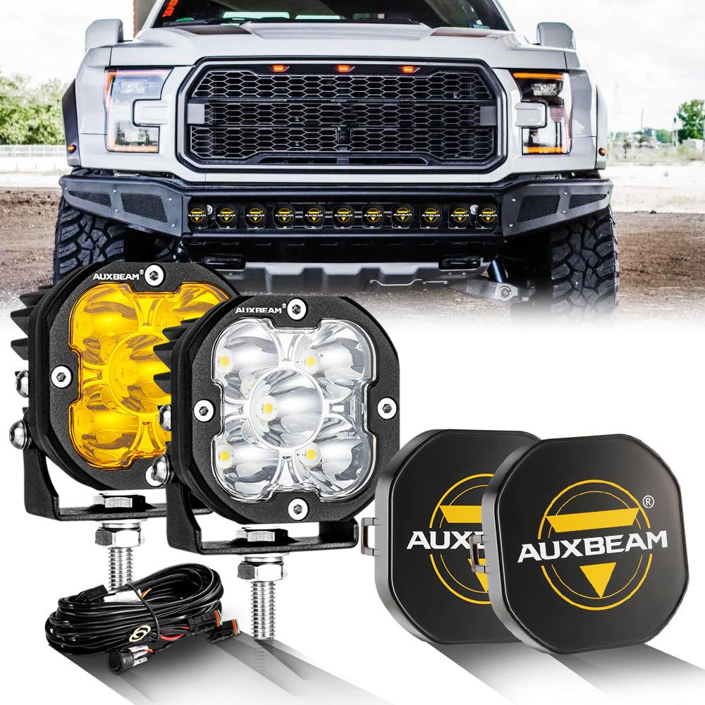 3 Inch 80W 9600LM LED Pods Lights White&Amber for FORD