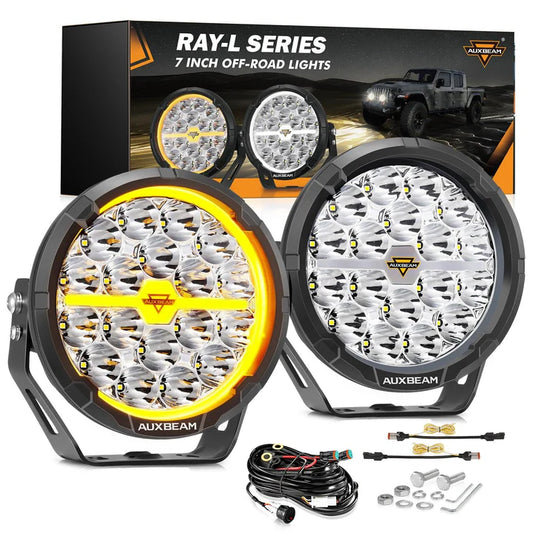 RAY-L Series | 7 Inch 240W 25800LM Dual DRL Offroad LED Driving Light