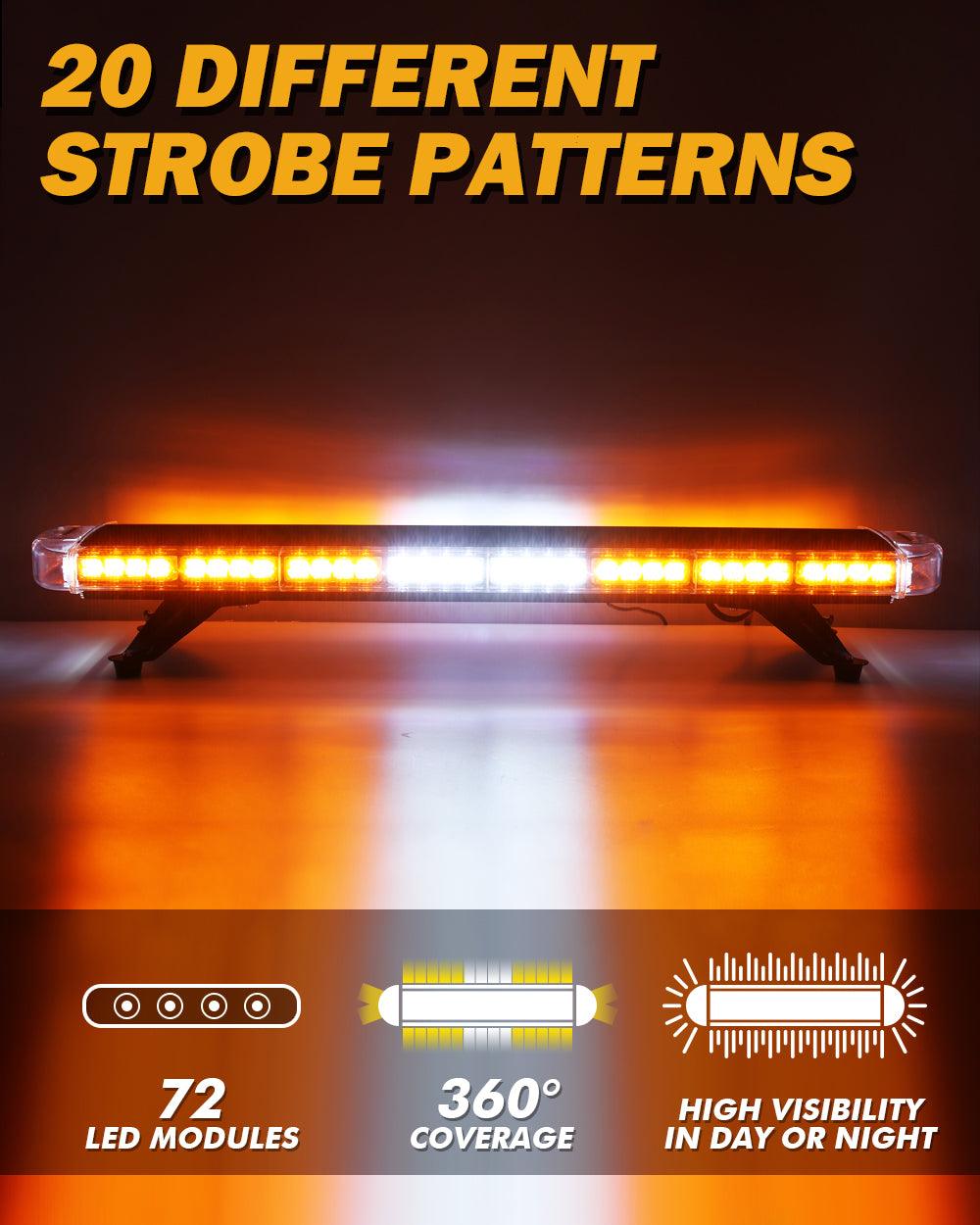 38.5 Inch Rooftop Strobe Flashing Light Bar with Mounting Brackets 20 Flashing Modes Emergency Safety Warning Caution Beacon Lights