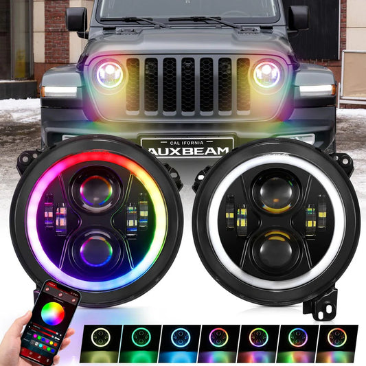 Auxbeam JL Headlights RGBW
