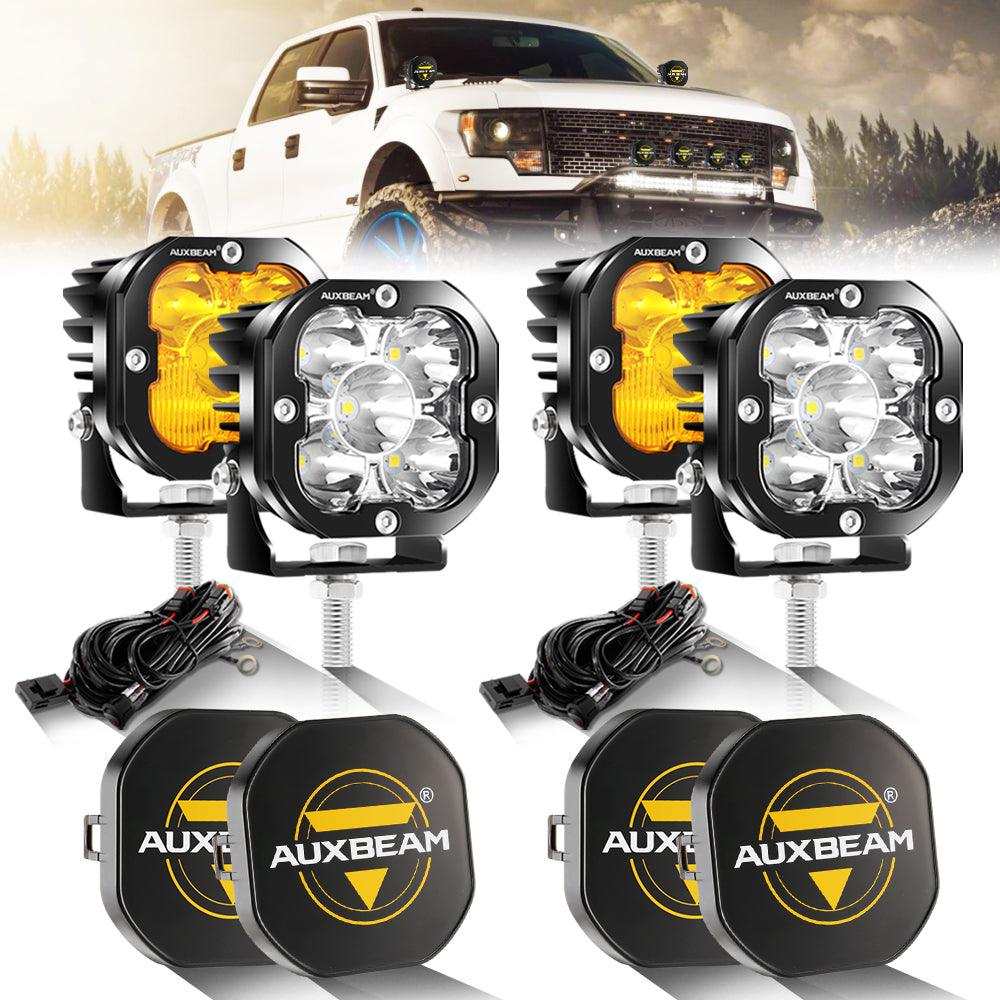 3 Inch 80W 9600LM LED Pods Lights White&Amber for FORD