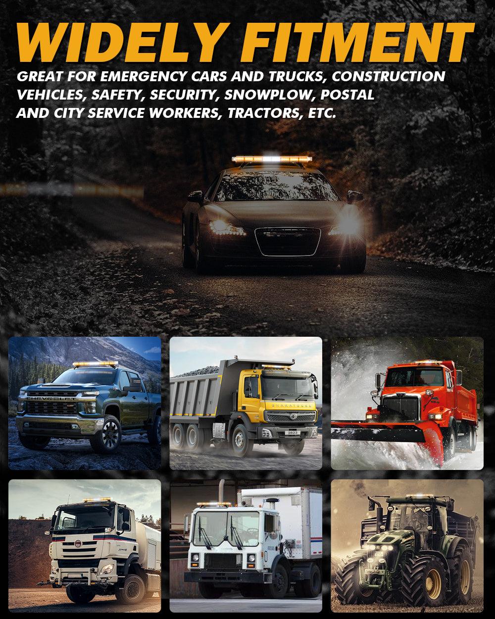 38.5 Inch Rooftop Strobe Flashing Light Bar with Mounting Brackets 20 Flashing Modes Emergency Safety Warning Caution Beacon Lights