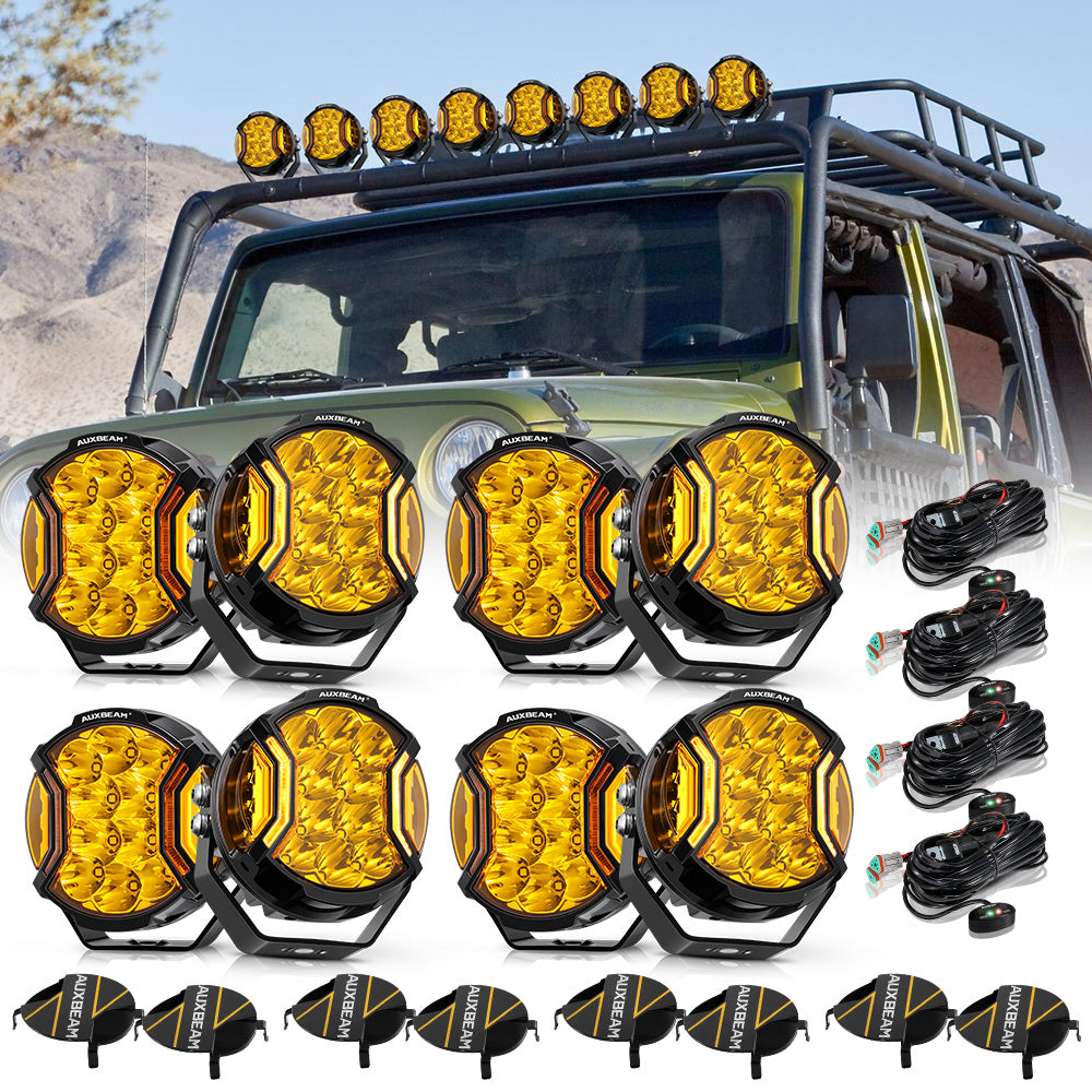 V-ULTRA Series | 5 Inch 172W LED Side Shooter Amber Pod Lights with Amber DRL