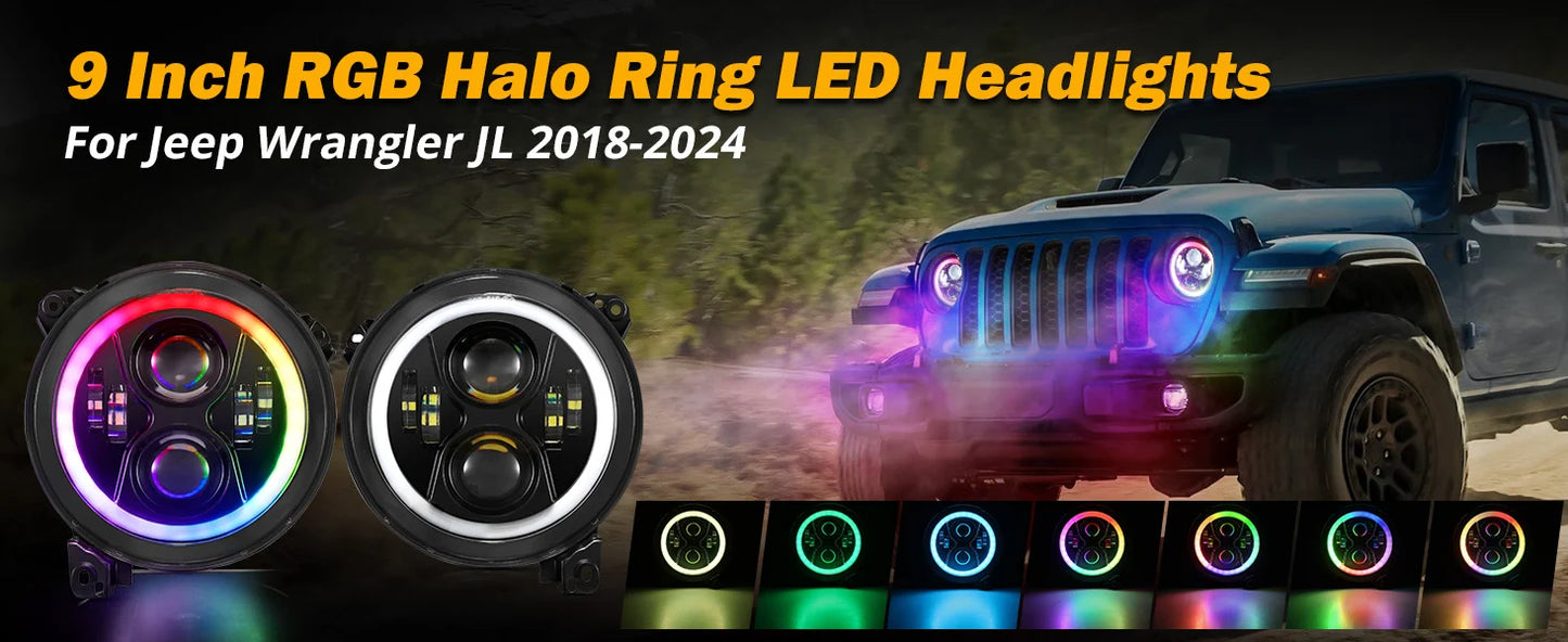 Auxbeam JL Headlights RGBW