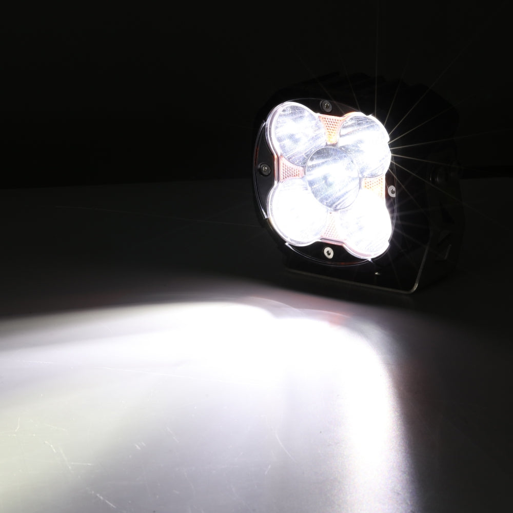 XP-ULTRA Series 4.5 Inch Spot Beam LED Pod Lights Off Road Lights with Amber DRL