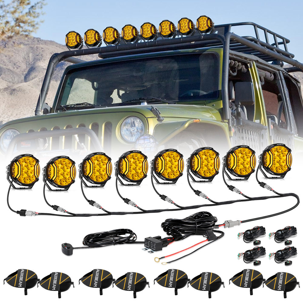 V-ULTRA Series LED Side Shooter Amber/White Pod Lights with Amber DRL