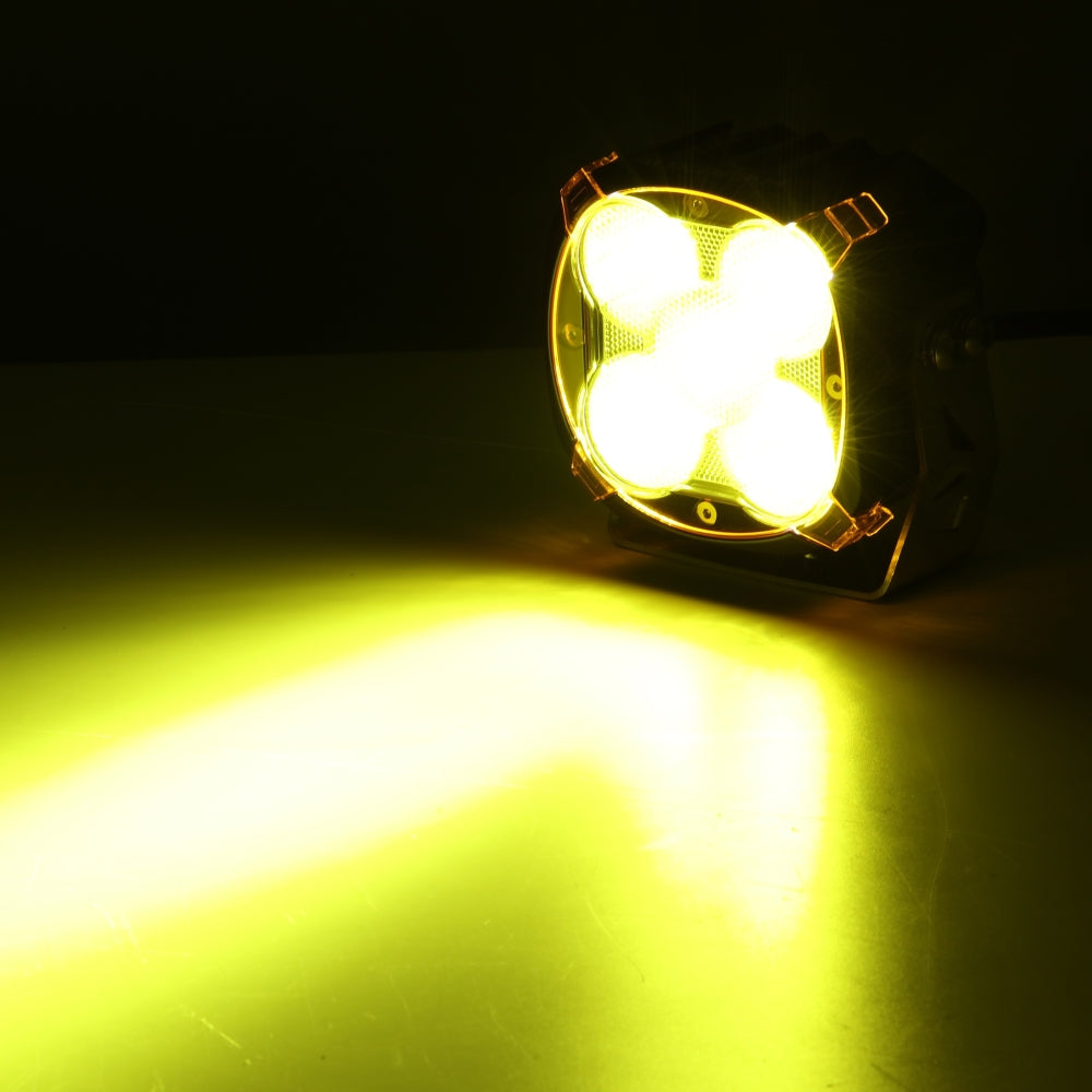 XP-ULTRA Series 4.5 Inch Flood Beam LED Pod Lights Off Road Lights with Amber DRL