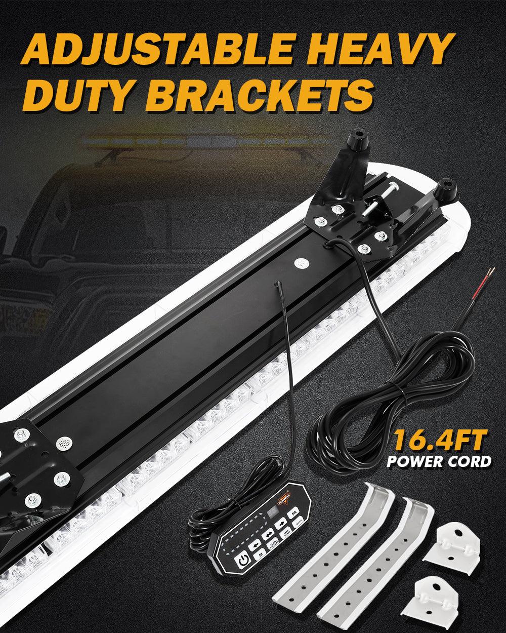 47 Inch Rooftop Strobe Flashing Light Bar with Mounting Brackets 20 Flashing Modes Emergency Safety Warning Caution Beacon Lights